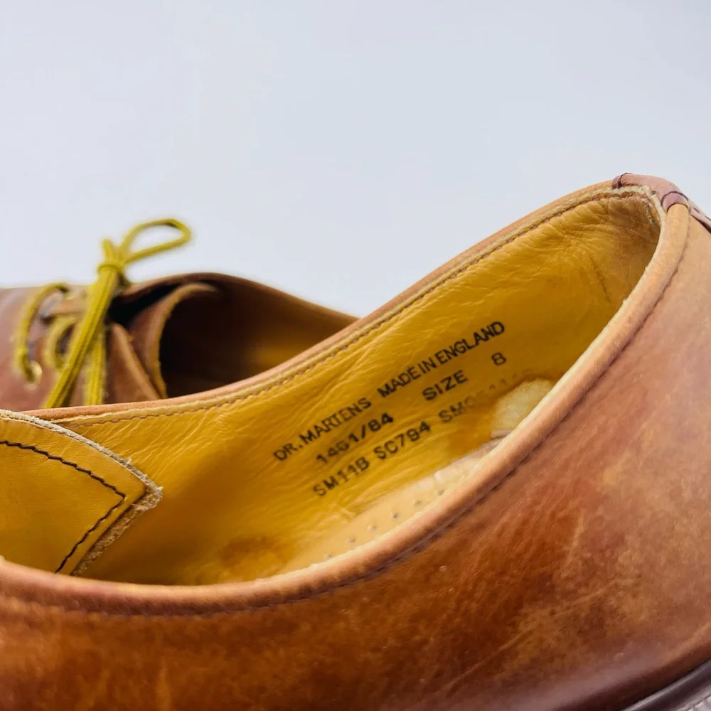 Mens Vintage Brown Oxford Made In England Dr. Martens 1461